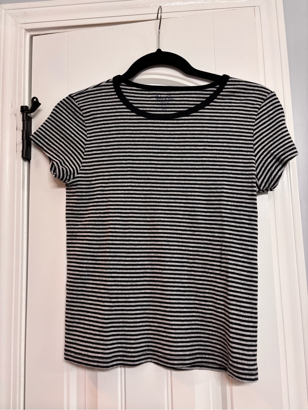 Brandy Melville Black and White Striped Tee